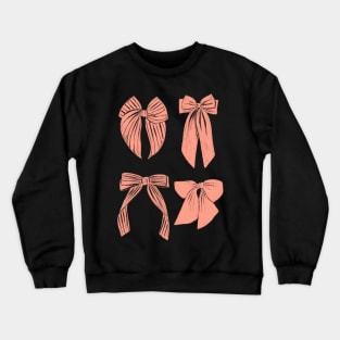 Soft peachy hair ribbon bows striped Crewneck Sweatshirt